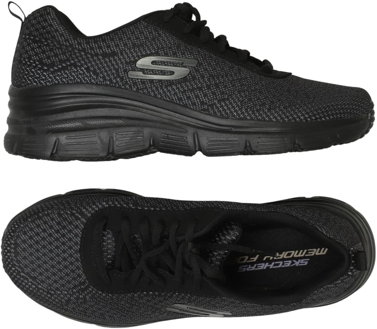 Skechers Damen Sneaker, Schwarz, Gr. EU 38, Kunstleder - Second Hand