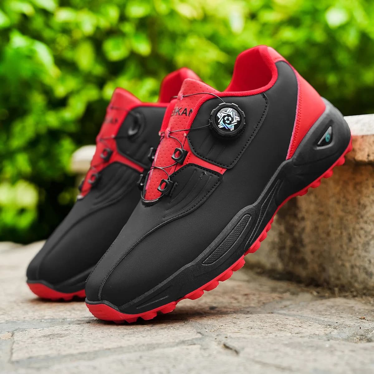 NONE Men's Golf Shoes: High-quality, Non-slip Athletic Shoes with a Rotating Button for Ultimate Comfort!
