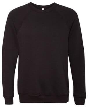 Bella + Canvas 3901 Sponge Fleece Raglan Crewneck Sweatshirt in Black size 2XL   Ringspun Cotton DG3901, BC3901, B3901