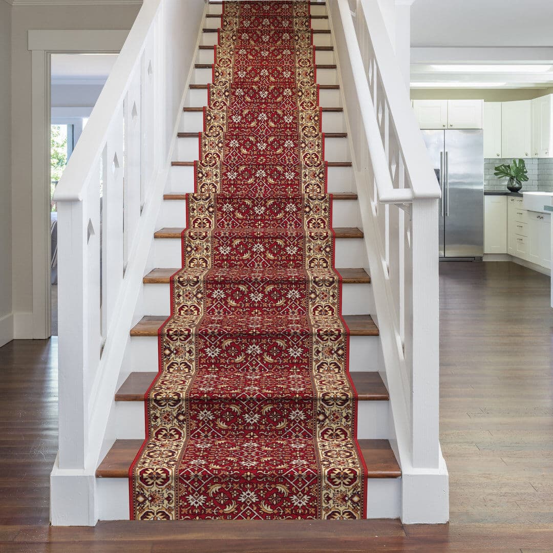 Astoria Grand Stair Runner Acuff Indoor Area Rug Red Runner 840cm x 66cm