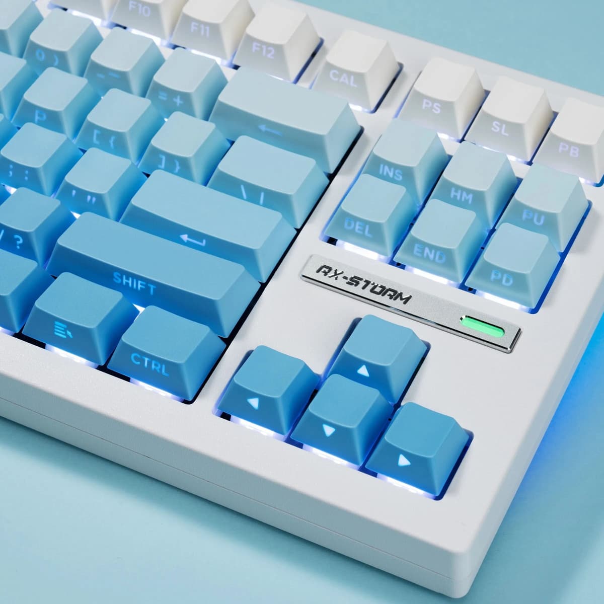 Eagiacme Polar Day Cherry PBT Double Shot Side Print Shine Through Backlit keycaps For MX Mechanical Keyboard 108 96 87 NJ80 84 68 64 61