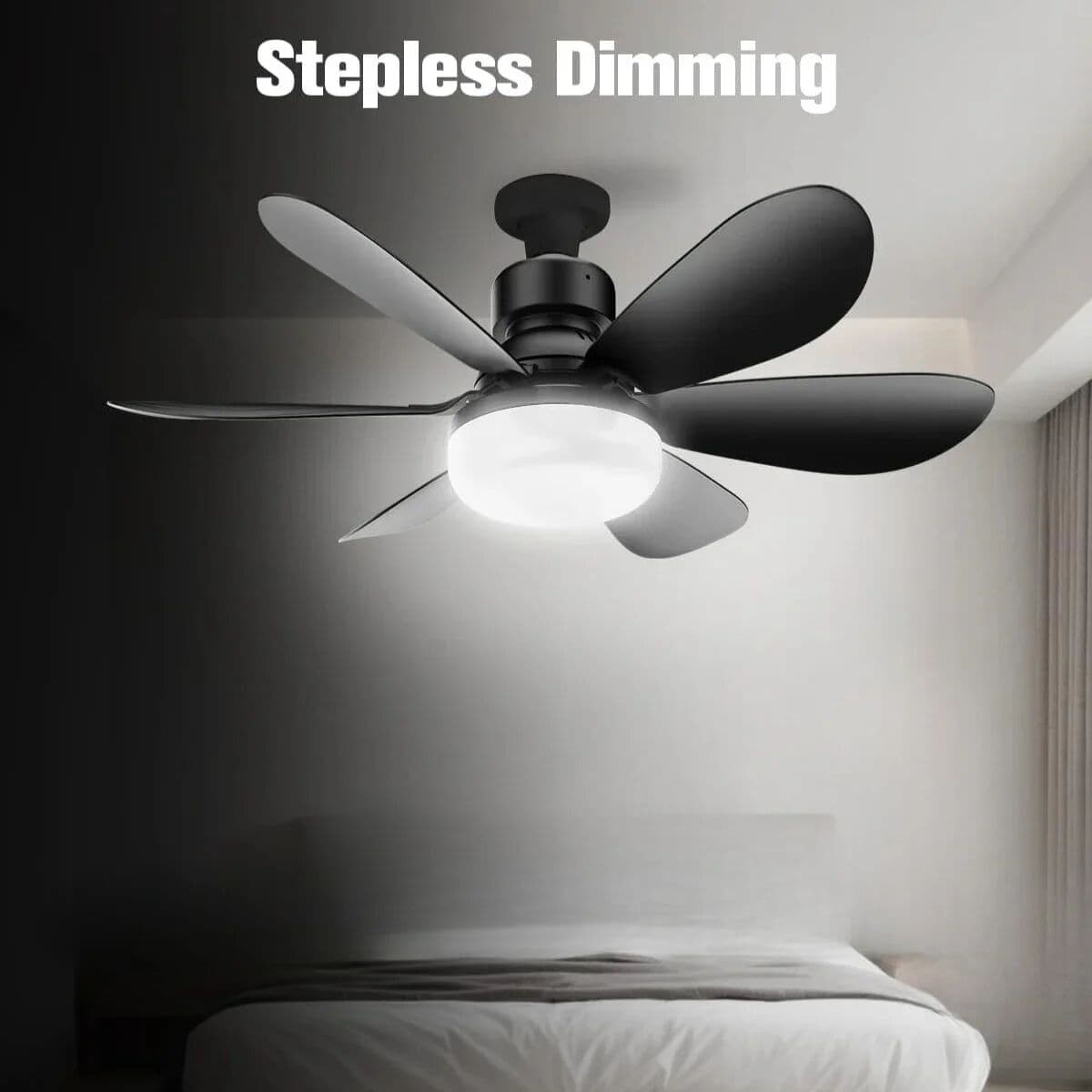 NONE LED 30W Ceiling Fan Light E27 with Remote Control for Dimming Suitable for Living Room Study Household Use 85-265V