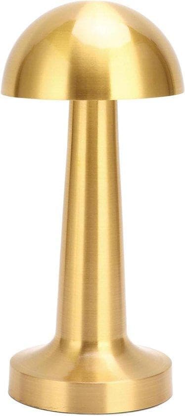 CCYLEZ Paddenstoel Tafellamp - Draadloze LED Accentlamp - Goud - Hoogte: 21,5 cm