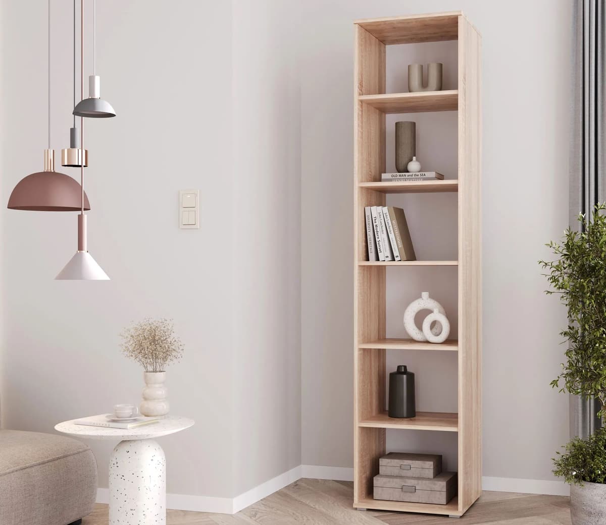 Edinos Premium Regał biurowy 40 cm dąb sonoma H7-L43