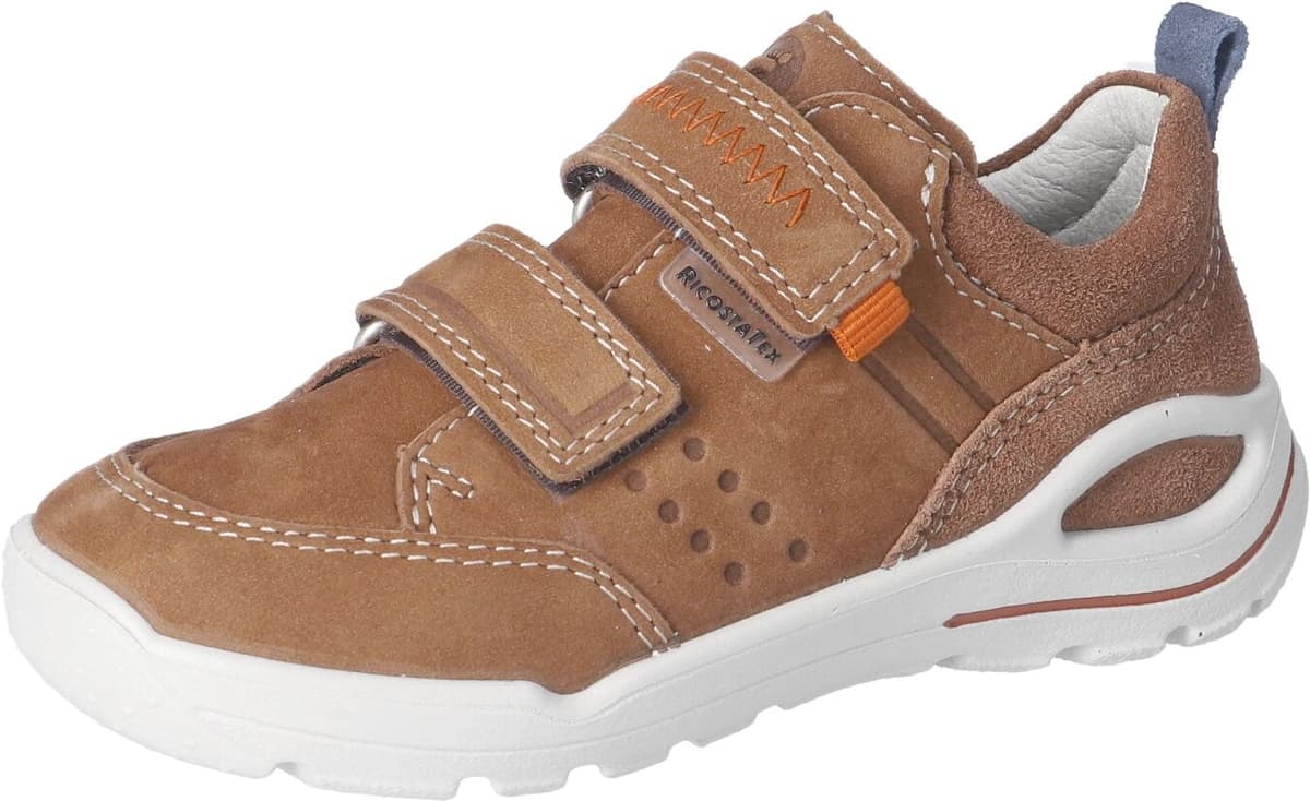 Sneaker RICOSTA "June", Jungen, Gr. 30, Textil, braun, Nubukleder, Veloursleder, Schuhe Sneaker, Halbschuh mit Klett, Grössenschablone zum Download, WMS: weit braun 30, Textil