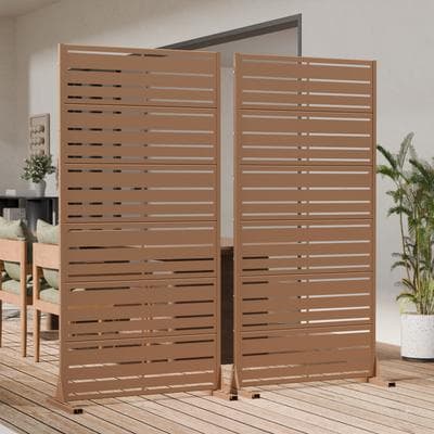Lirago 2Pcs Outdoor Freestanding Metal Privacy Screen Decorative Partition Panel for Patio Garden Balcony