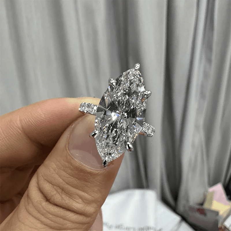 Rethyertp jewelry IGI certificate 5ct DEF/VS Marquise Cut CVD&HPHT Lab Grown Diamond Engagement Ring 14K 10K Gold Unique Ring