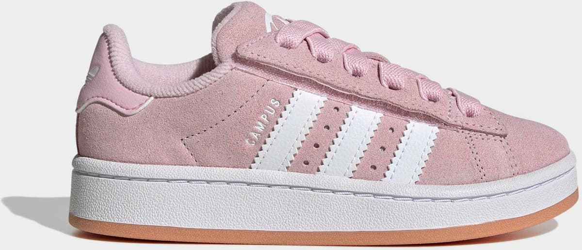 Sneaker ADIDAS ORIGINALS "CAMPUS 00S COMFORT CLOSURE ELASTIC LACE KIDS", Kinder, Gr. 32, rosa (clear pink, ftwr weiß, gum 2), Leder, Schuhe Sneaker, pour enfants et adolescents clear pink, ftwr weiß, gum 2 32