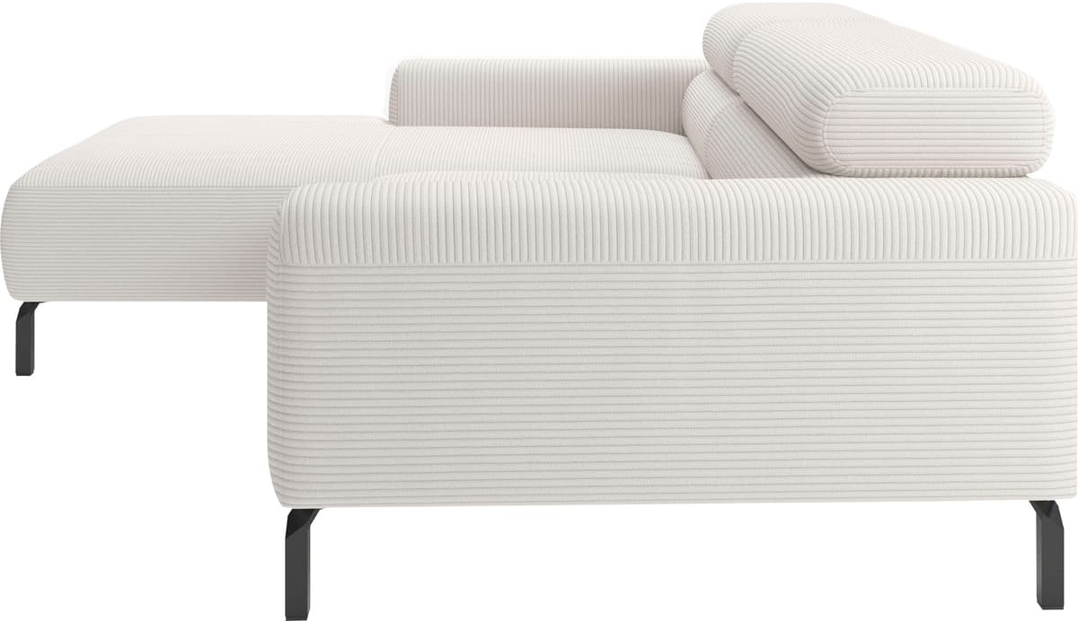 Ecksofa HOME AFFAIRE "Antonelli inkl. Kopfteilverstellung, Breite 223 cm, L-Form, bequem", weiss (snow), B:223cm H:71cm T:183cm, 88% Polyester, 12% Polyacryl, Sofas, Ecksofa, wahlweise elektrische Sitztiefenverstellung snow B/H/T: 223cm x 71cm x 183cm, Co