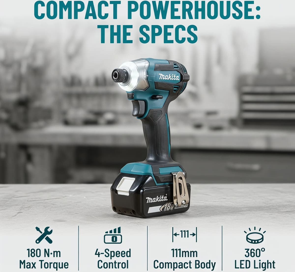 Makita DTD173 18V LXT Brushless Cordless Impact Driver 180N·m Rechargeable Power Tool for Wood Bolt and T Mode