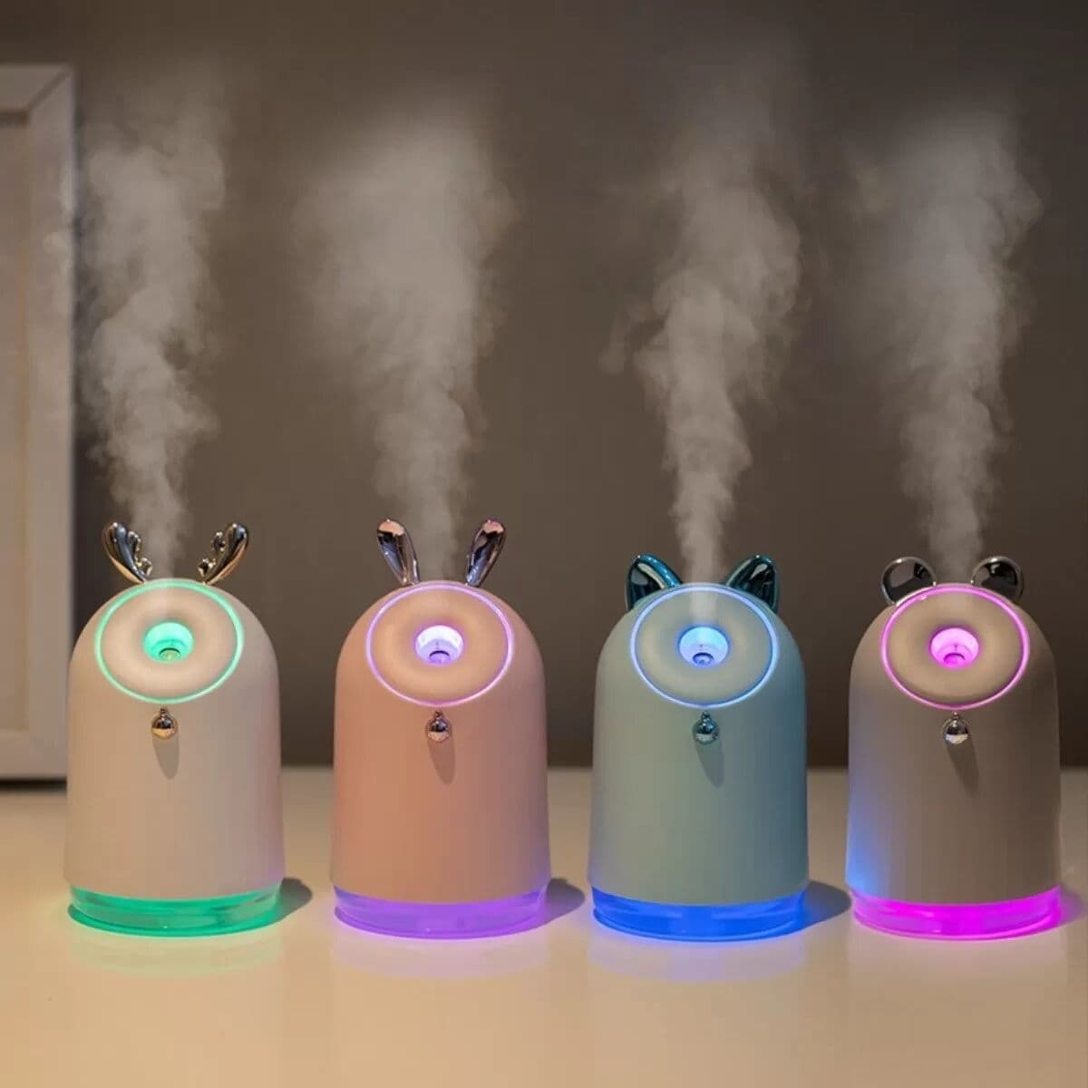INF Kreativer, batteriebetriebener Luftbefeuchter – Nano-Nebel, Luftreiniger und Nachtlicht Blau