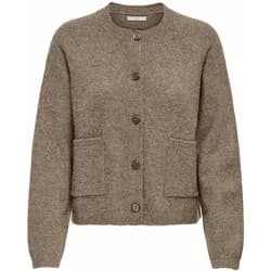 ONLY Damen Strickjacke - ONLPIEMONTE CARDIGAN, einfarbig Hellbraun / M