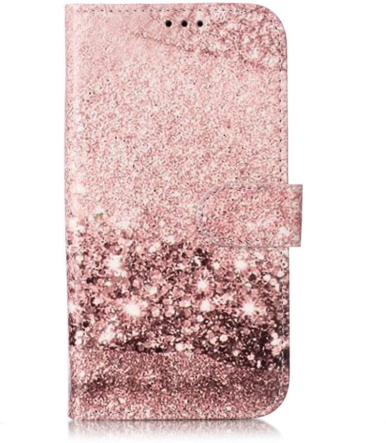 INCOVER iPhone 11 Læder Flip Cover m. Pung & Print - Rose Gold