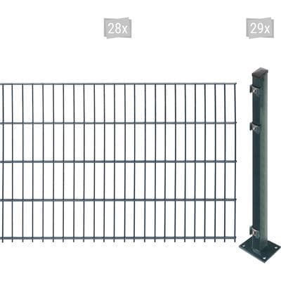 Doppelstabmattenzaun ARVOTEC "EASY 83 zum Aufschrauben", grau (anthrazit), H:83cm, Kunststoff, Stahl, Zaunelemente, Zaunhöhe 83 cm, Zaunlänge 2 - 60 m