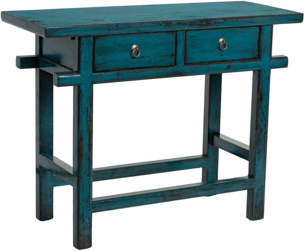 Wanderlust deco Recibidor de madera azul 108x43x82h cm