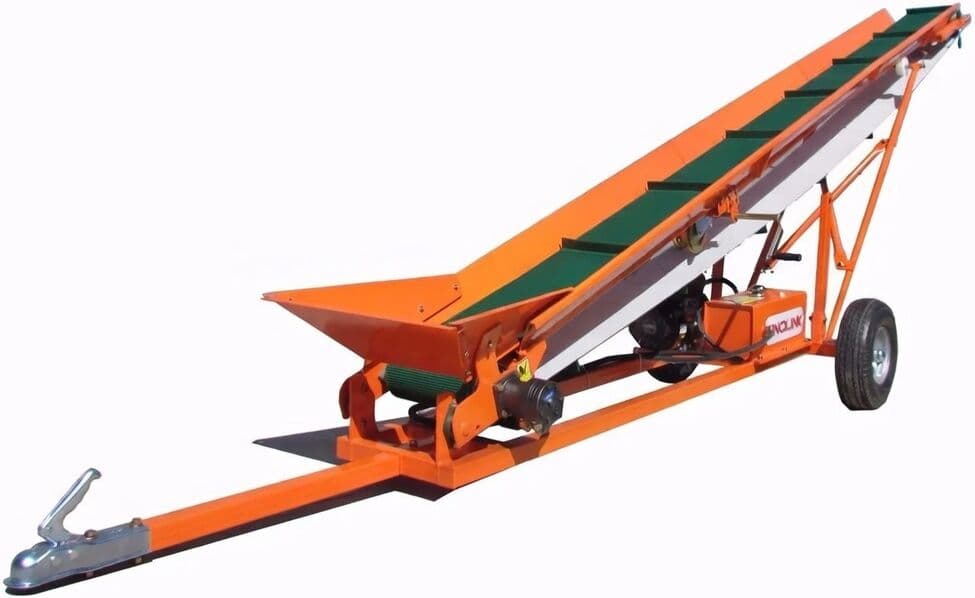 Varan Motors - FC300 Tapis convoyeur à Bûches à Essence 6,5CV, Transporteur de Bois de Chauffage Hauteur réglable 2.9m, Charge max. 370kg