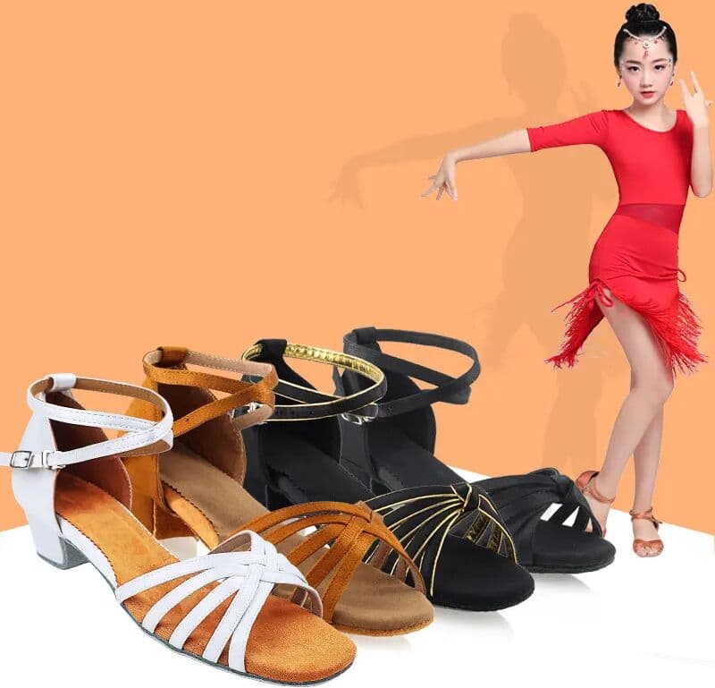 daydance Mädchen Satin Latein Schuhe Niedrigen Absatz Ballsaal Tanz Schuhe Erwachsene Tango Salsa Schuhe für Praxis Kleinkind Latin Dance Schuhe Leistung
