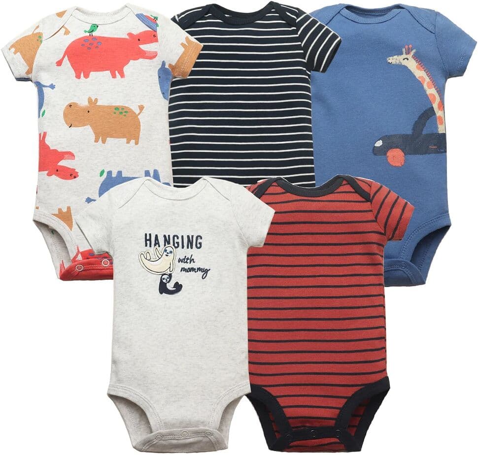 Times' Favourite 5PCS/Lot Baby Boys Girls Bodysuits 100% Cotton Short Sleeves Kids Clothes 6-24 Month born Baby Clothing Bebe Jumpsuit