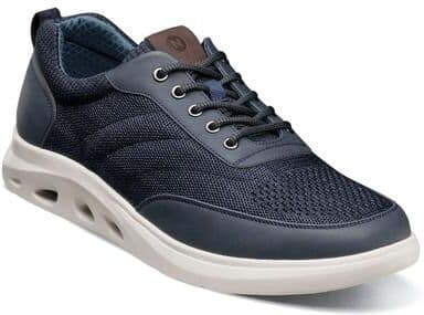 Nunn Bush Ponte Knit Moc Toe U-Bal Oxford - Mens 8 Navy Oxford W