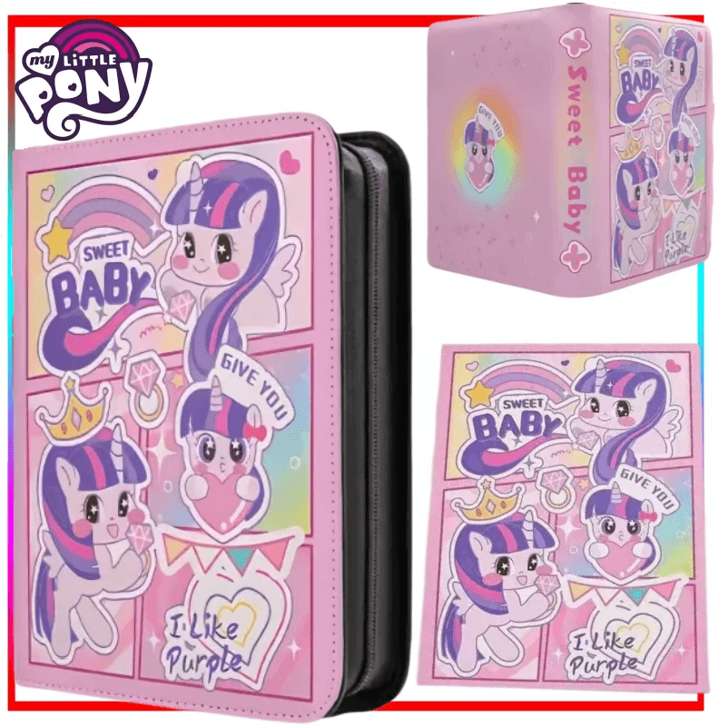 Bandai My Little Pony Card Pack Cartoon Twilight Sparkle Card Album Three-inch Card Storage Four-pocket Binder Anime Merchandise