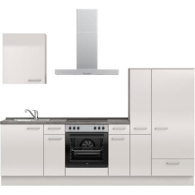 Küchenzeile NOBILIA "Flash I", NEU: individuell anpassbar mit gratis Profi-Beratung", grau (küche: grau, korpus: seidengrau, arbeitsplatte: beton schiefergrau nachbildung), B:270,3cm H:216,6cm T:60cm, Komplettküchen-Sets, Küchenzeile, vormontiert,...