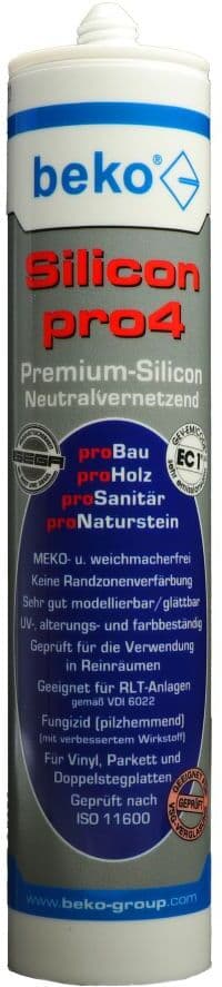 Beko Silicon pro4, Premium-Silicon, Silikon-Dichtstoff, neutralvernetzend, bronze, 310 ml