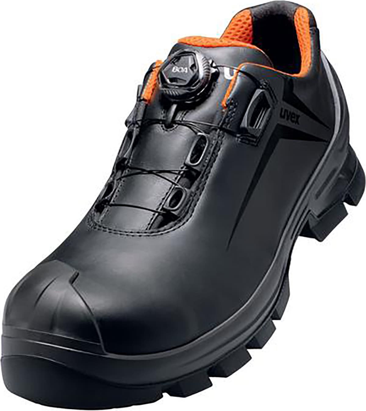 Uvex 65313 Veiligheidsschoenen voor dames, Zwart/Oranje, S3, ESD, HI, HRO, SRC