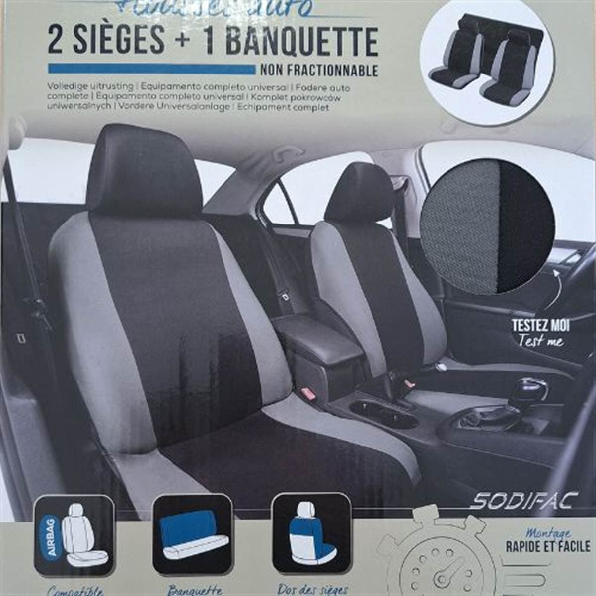 Autoline Conjunto capas de banco cinza