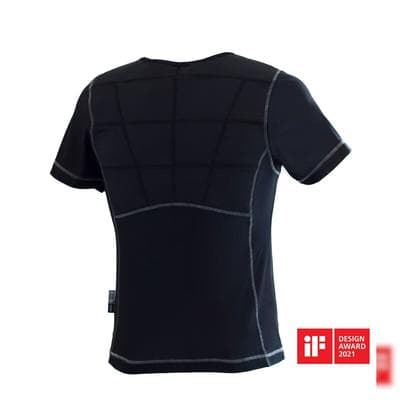 E.COOLINE Powercool SX3 T-Shirt Gr. 4XL schwarz - sekundenschnelle Aktivierung mit Wasser - stundenlange, trockene Kühlung für heiße Arbeitstage