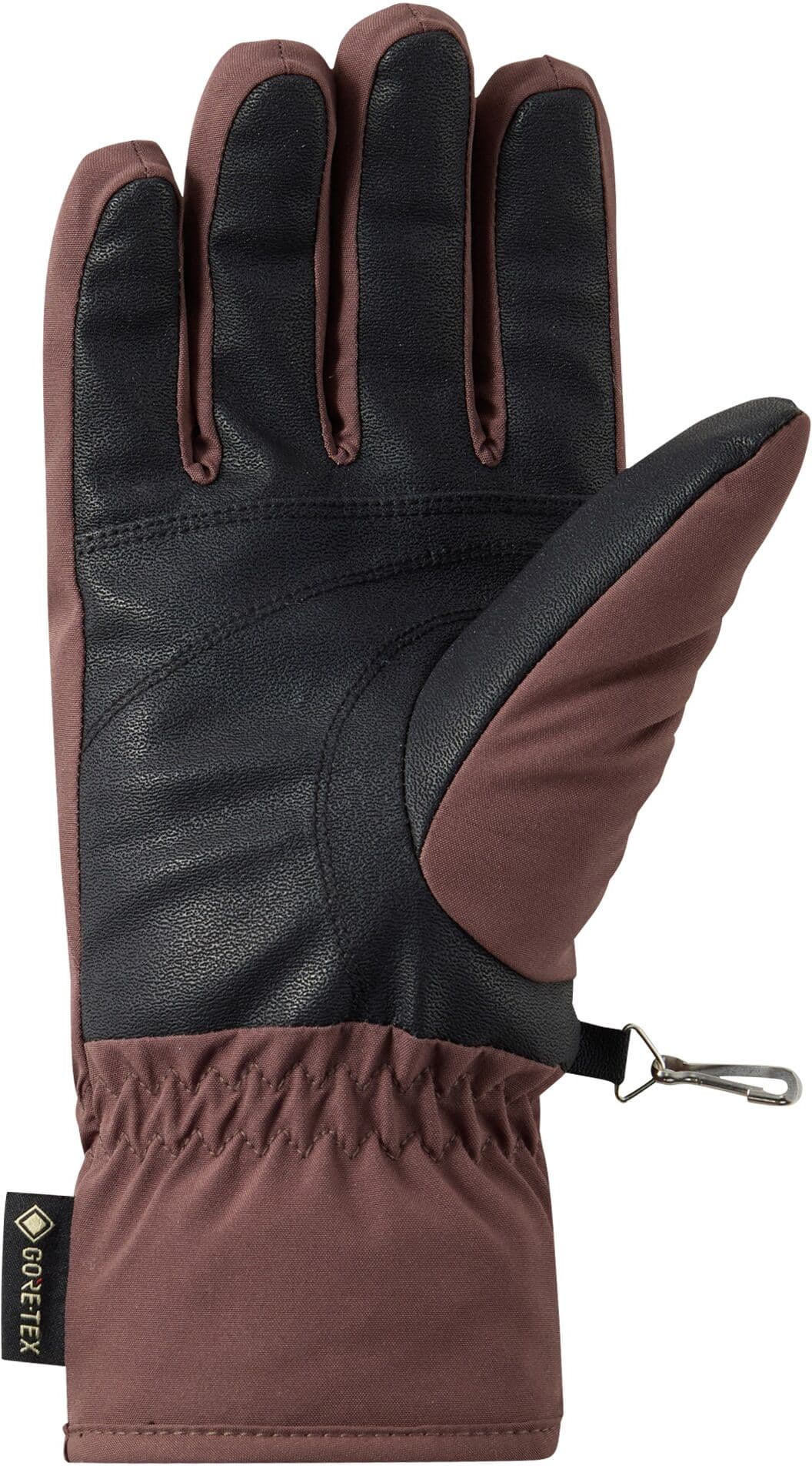 Skihandschuhe ZIENER "KATYMY-Z GORE‑TEX DAMEN", Damen, Gr. 7.5, braun (chocolate), Kunstfaser, Handschuhe, wasserdicht, winddicht, atmungsaktiv, wärmendes Plüschfutter