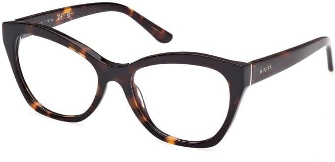 Guess Occhiali da Vista GU50177 Colore 052 - Forma Geometrica Avana Scura