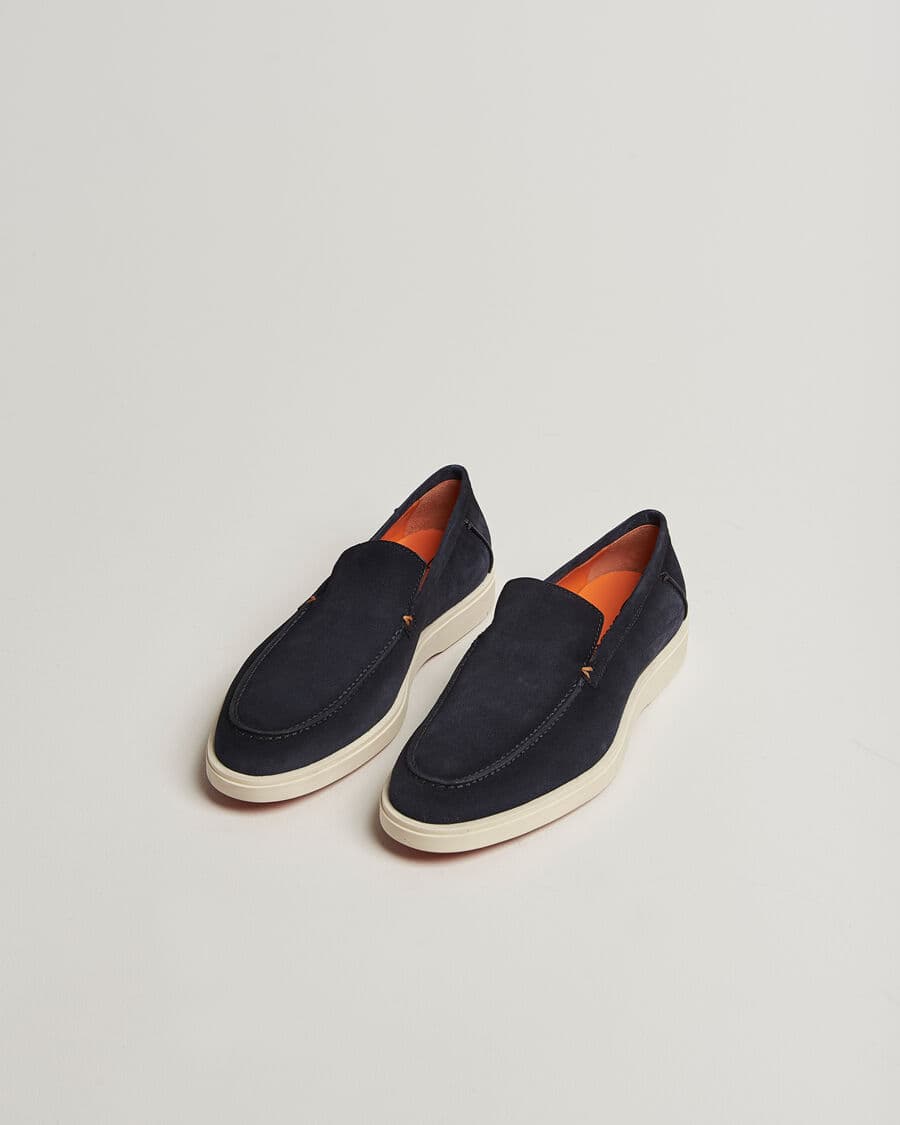 Santoni Detroit Loafer Navy Suede men EU45,5 Blå