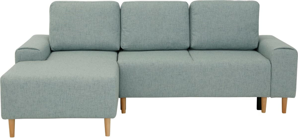 Ecksofa HOME AFFAIRE "Samu L-Form", grün (mint), B:235cm H:93cm T:160cm, Microfaser PRIMABELLE (100% Polyester);Samtoptik (100% Polyester);Struktur fein (100% Polyester), Sofas, Ecksofa, wahlweise mit Bettfunktion und Bettkasten