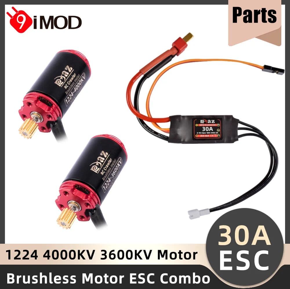 NONE 9IMOD Brushless ESC Motor Combo AM32 30A  ESC 1224 Motor 4000/5000KV Outrunner Motor For RC 1/24 Crawler Car Axial SCX24 TRX4M