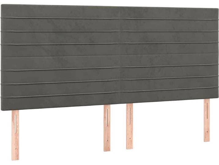 vidaXL - Hoofdbord - donkergrijs - 180x5x118/128 - cm - fluweel