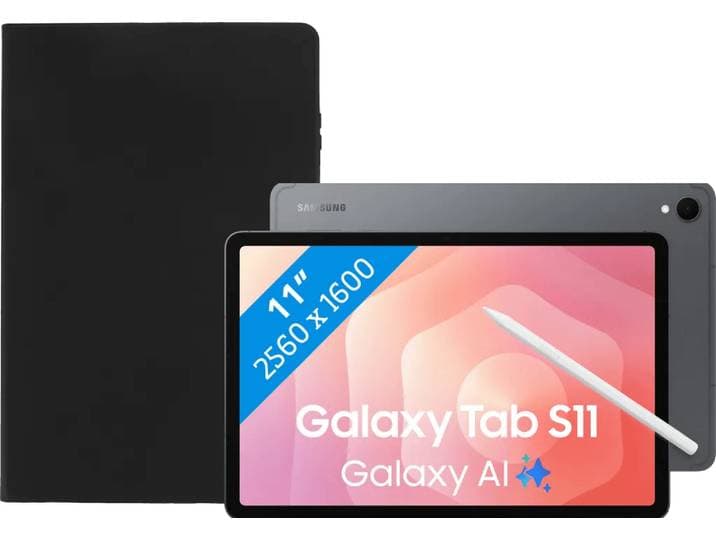 Samsung Galaxy Tab S11 11 inch 128GB Wifi Grijs + Book Case Zwart