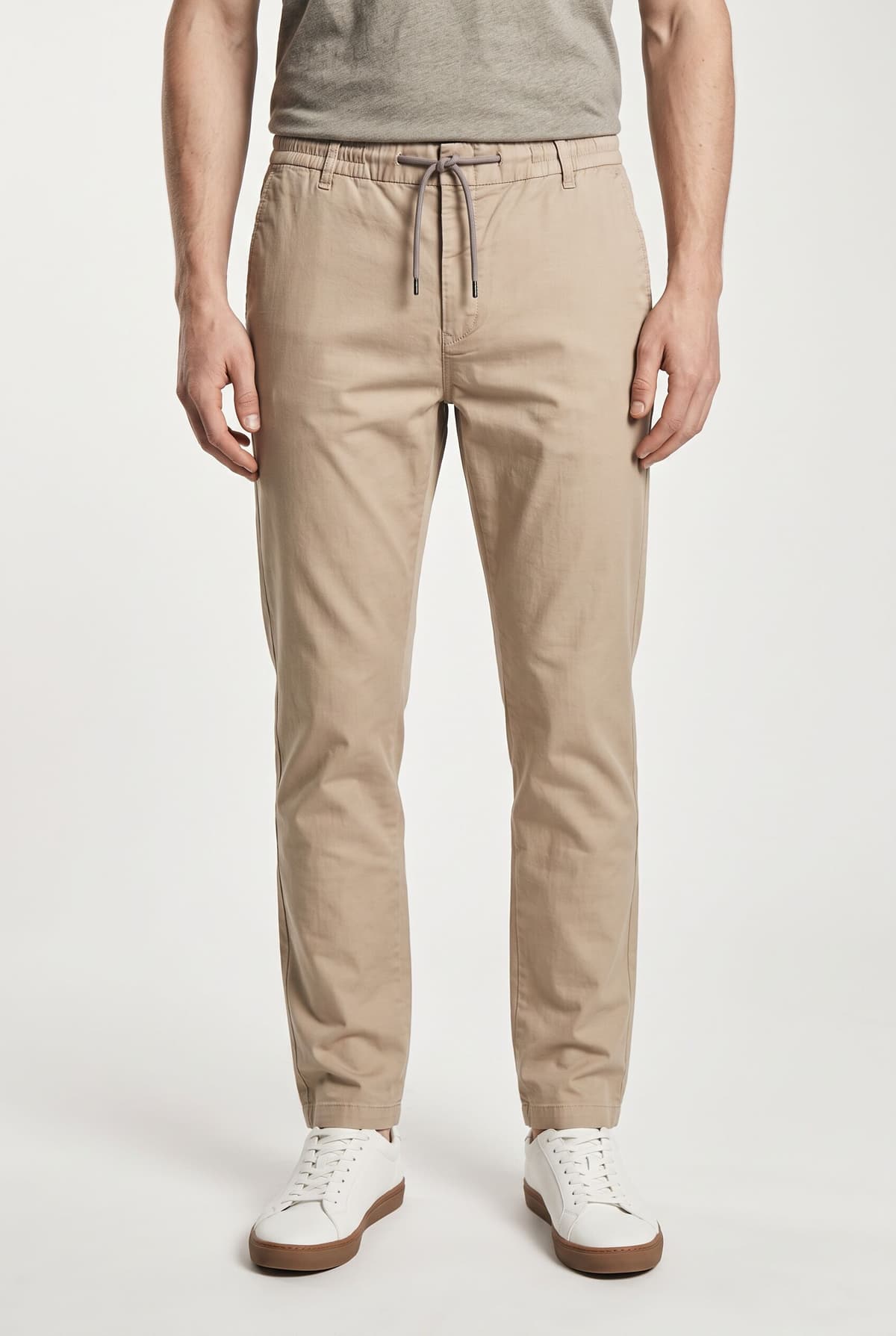 Chinohose PIERRE CARDIN "PC-Chambery", Herren, Gr. 30, Länge 34, beige (twill), Web, Obermaterial: 98% Baumwolle, 2% Elasthan, normal lang, Hosen Chinohose, Tunnelzug zur Weitenregulierung twill 30, Länge 34