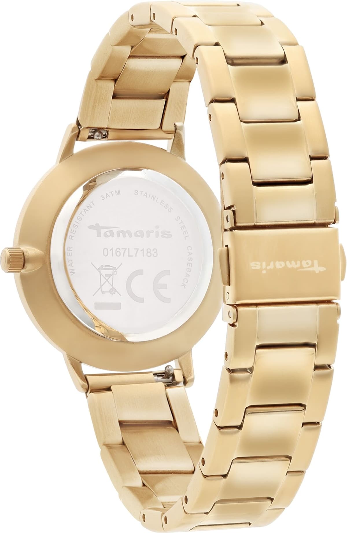 Quarzuhr TAMARIS, gold (goldfarben), Armbanduhren, Damen, Quarzuhr, Armbanduhr, Damenuhr, Edelstahlarmband, analog