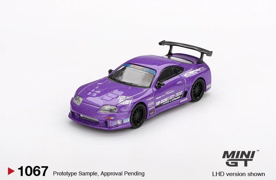 TSM MODEL MINIGT 1/64 Toyota Supra (A80) Top Secret GT-300 Top Secret Purple MGT01067-CH Car Alloy Diecast Metal Model Kids Toys Boys