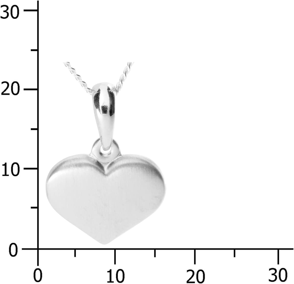 Kette mit Anhänger OSTSEE-SCHMUCK "- Herz 15 mm - Silber 925/000 -" Gr. 42, silber (silber 925, silberfarben, weiß), Schmuck_Sets, Damen, 42, Silber 925 (Sterlingsilber), Kette mit Anhänger