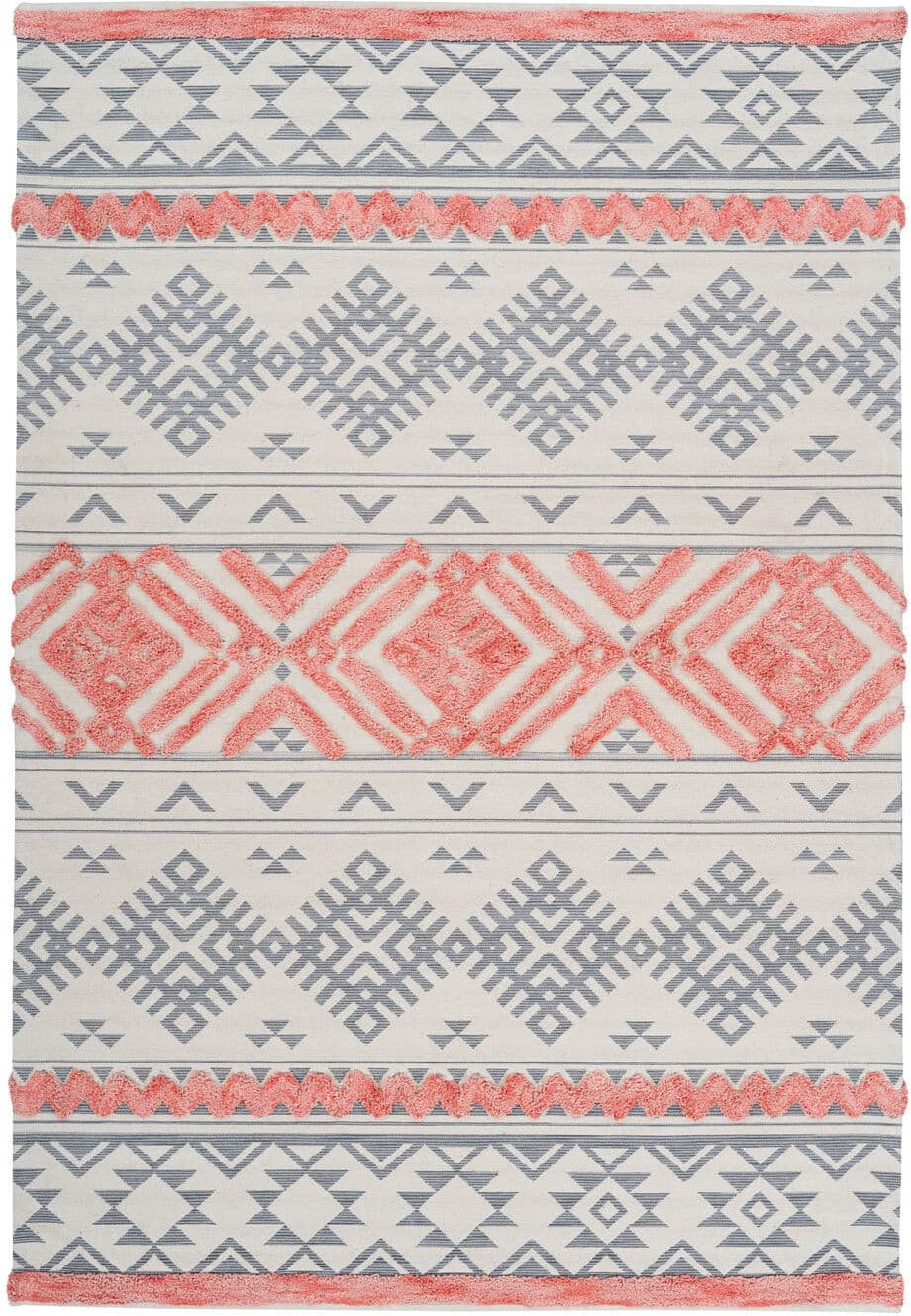 Teppich ARTE ESPINA "Ethnie 200", orange (grau, apricot), B:200cm H:10mm L:290cm, Baumwolle, Teppiche, Teppich, 3D-Design, Kurzflorteppich, Ethno-Design grau, apricot B : 200cm 1 Stk., 10mm, L: 290cm