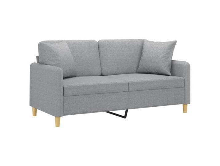Top Canapé 2 places - Moderne - accoudoirs - avec oreillers gris clair 140 cm tissu Bureau/salon2658199