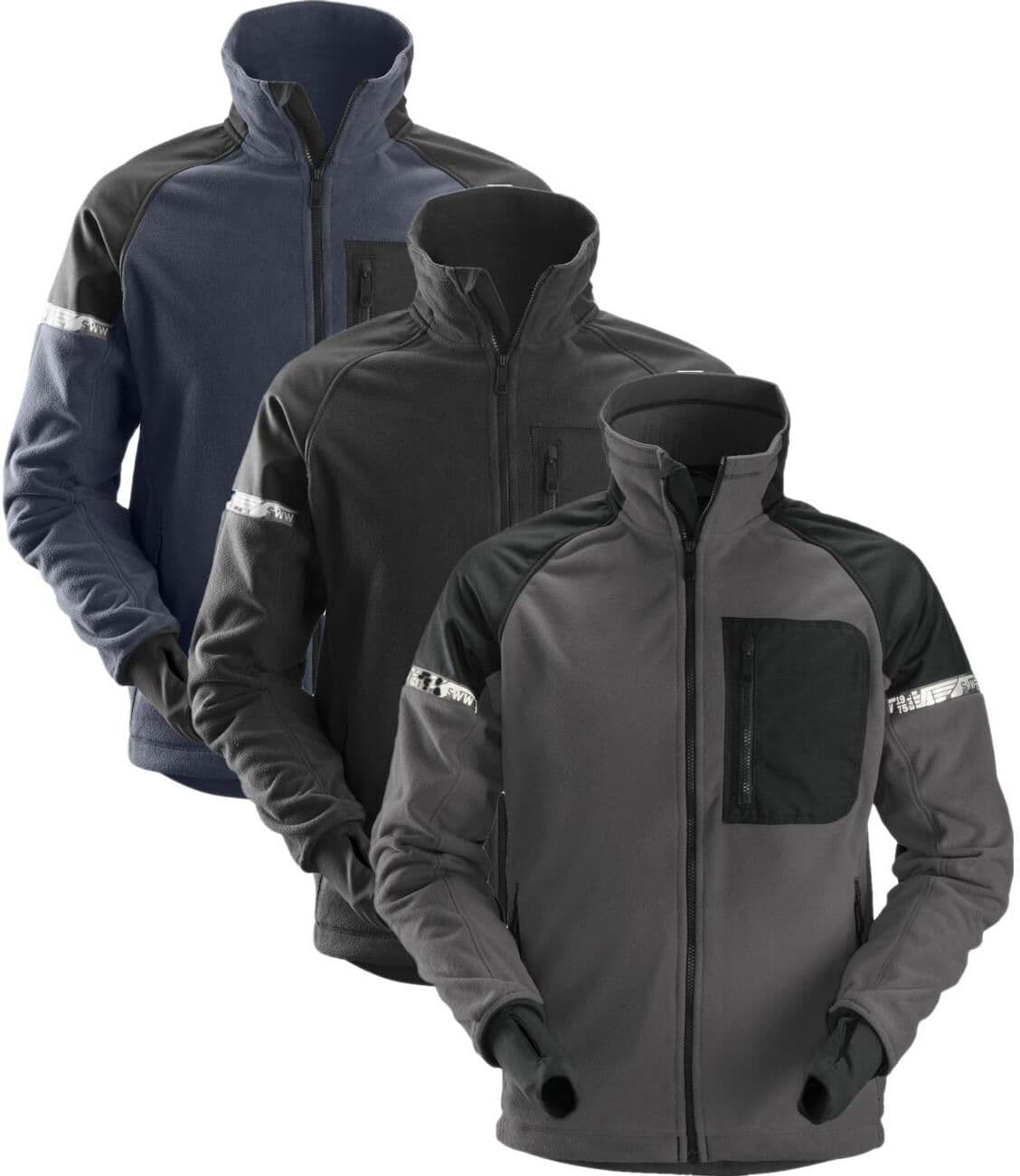 Snickers 8005 Allroundwork, Vindtæt Fleecejakke Navy/sort 2xl
