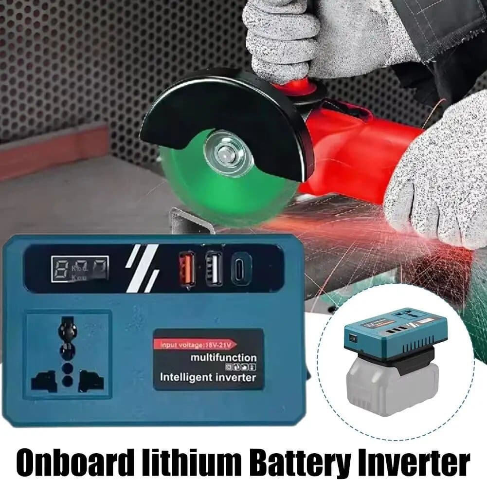 NONE 120W Portable Lithium Battery Inverter For Makita 18V-21V Lithium Battery DC 18-21V to AC 110V/220V Power Inverter Outdoor Work