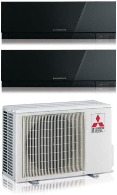 Mitsubishi Electric Condizionatore Climatizzatore Dual Split inverter Kirigamine Zen Black MSZ-EF R-32 7000+7000 Colore Nero con MXZ-2F42VF4 7+7 Wi-Fi
