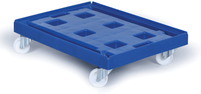 B2B Partner Wózek plastikowy XL na pojemniki 800x600 mm, 500 kg, koła POR, niebieski