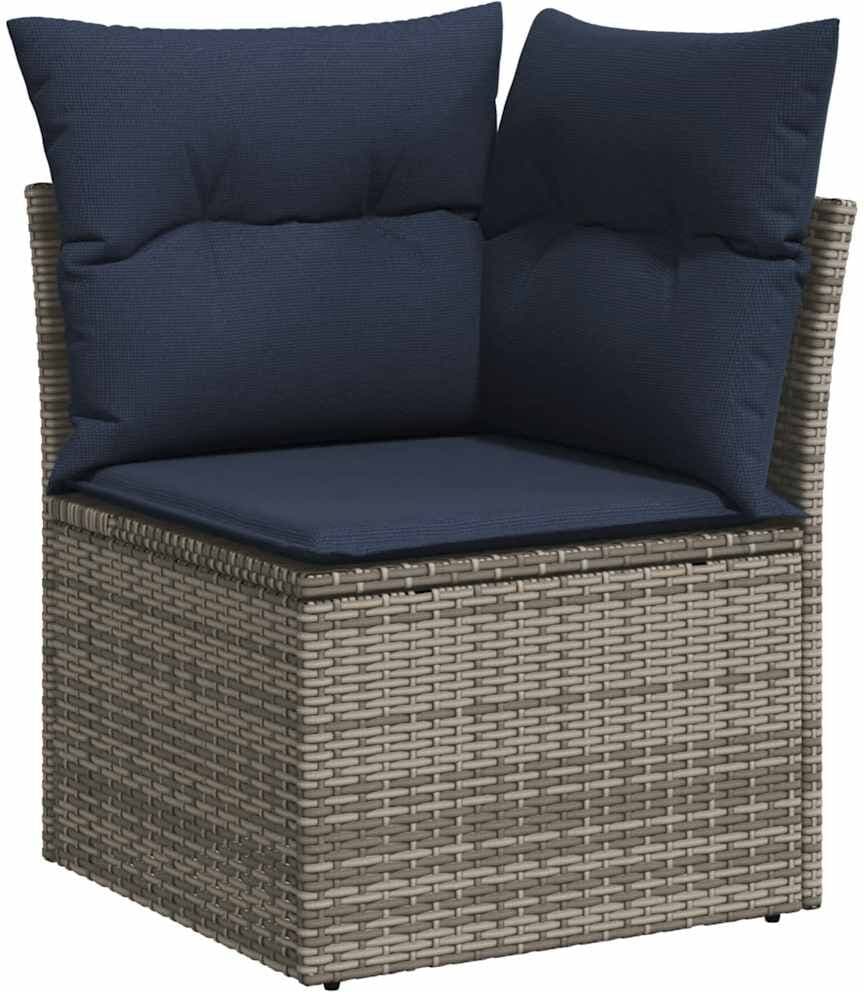 vidaXL Ensemble de canapé de jardin 11 pcs avec coussins gris