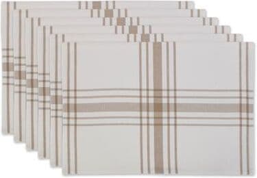 "DII Home Sweet Farmhouse Kitchen Textiles, 13x19"", Stone, 6 Pieces"