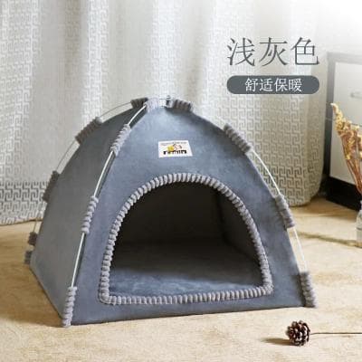 Uplift Picks Cozy Pet Tent Bed Semi Enclosed Cat House For Indoor Pets light Gray m 42 X42 X36