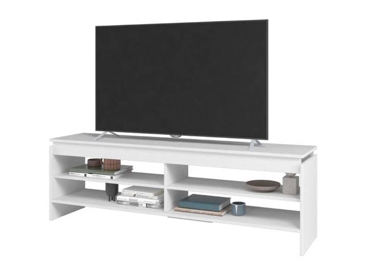 Meuble TV 65 Pouces Blanc 5 Niches 153 cm - L 153 x l 35 x H 49 cm